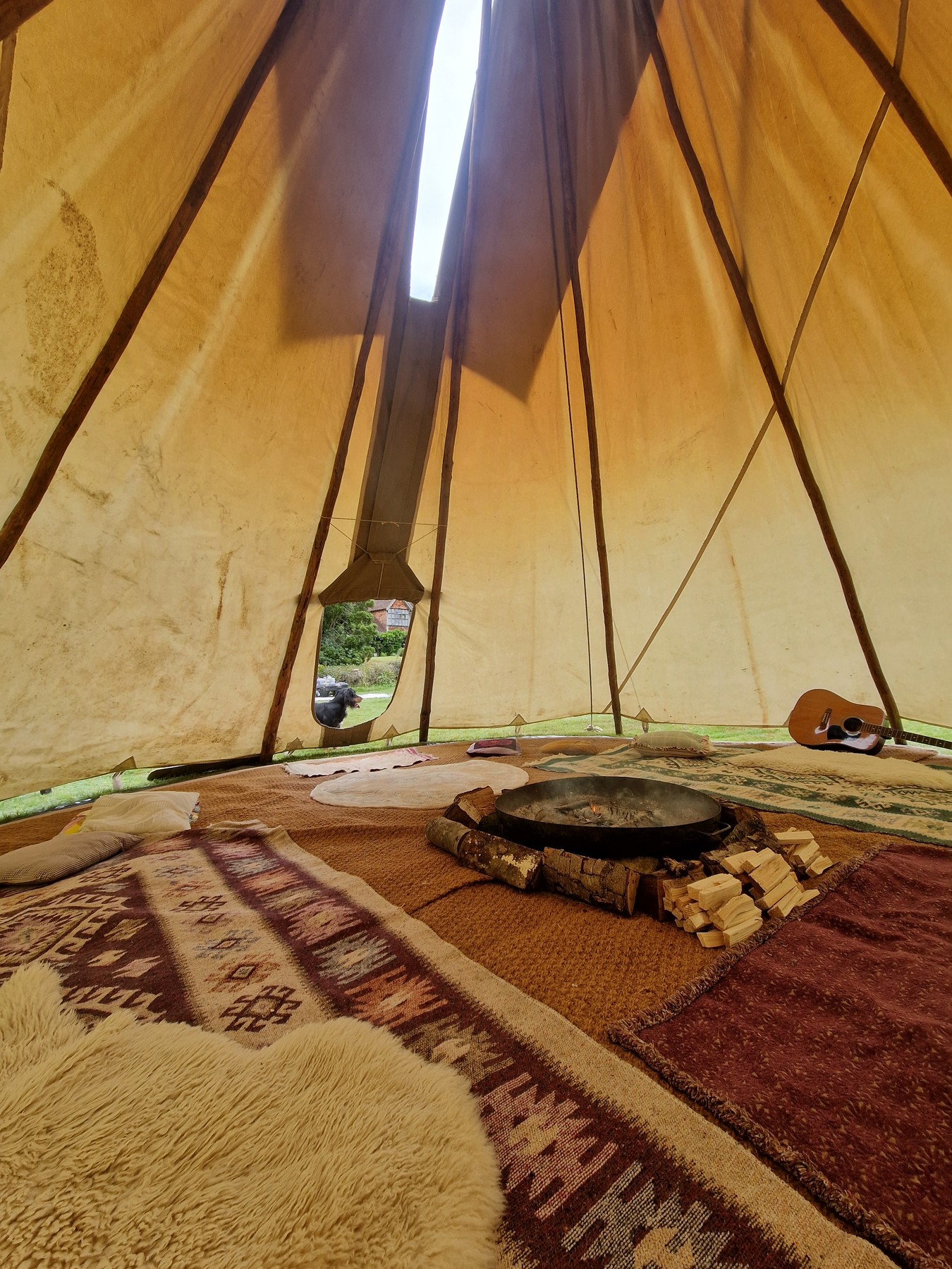 Inside the tipi