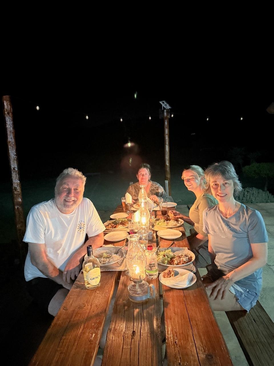 Dinner together under the night sky