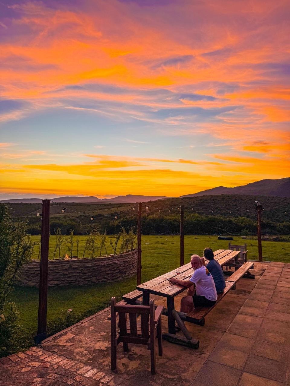 The evening sky from the lodge terrace
